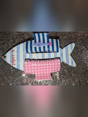 Piper K Sardines And Gingham Hair Clip Set Of 2